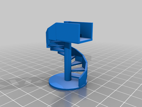 ho escala de 9 pés escada em espiral edifícios e estruturas 3d print model - Mito3D