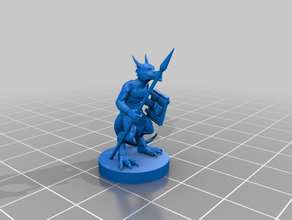 kobold-Speer-Schild Spiele dungeons dragons fantasy kobold monster 3d print model - Mito3D