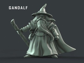 gandalf toys & games fantasy magic miniature miniatures rpg wargames warhammer 40k wizard 3d print model - Mito3D