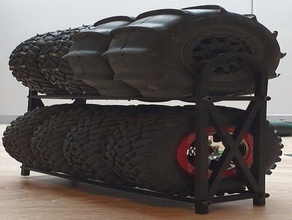 rc wheels & tire shelf r c vehicles rack car wheel 3d print model - Mito3D