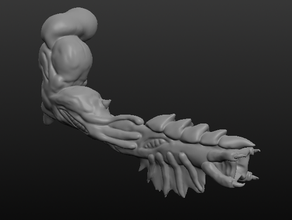 musculoso armada alienígena bio blaster criaturas alien braço carnifex ramo de tirano tirânidos tyranids xeno 3d print model - Mito3D