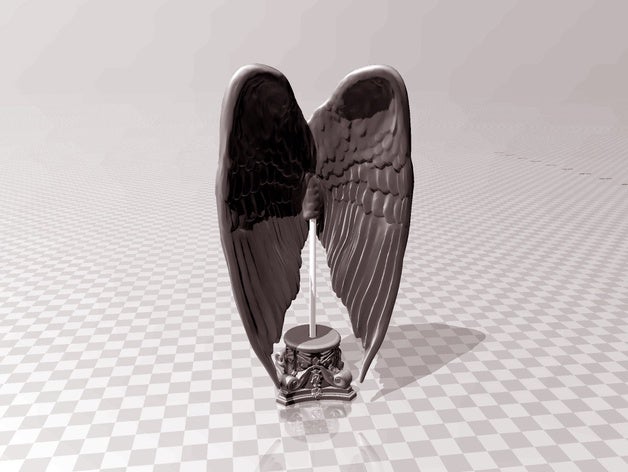 angel wing sculpture art 3d printing slash customizable customized openscad toy 3D print model - Mito3D