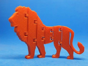 flexi lion king animals animal articulado articulador articulated flexible filament lampara articulada 3d print model - Mito3D