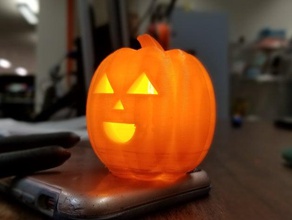 hollow pumpkin interactive art glowing halloween jack-o-lantern carving 3d print model - Mito3D