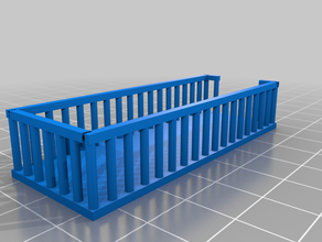 ho scale roof deck 20 ft shipping container railing buildings & structures 3d print model - Mito3D