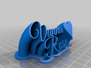 my customized sweeping 2-line name plate text err office 3d print model - Mito3D