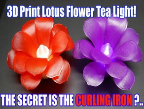 lotus flower tea light decor curling iron tealight 3d print model - Mito3D