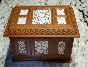 antique carved wood box dual extrusion mmu remix containers mmu2 multicolor multimaterial 3d print model - Mito3D