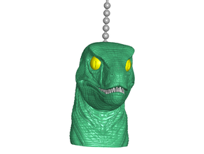 velociraptor pull ball chain knob handle fob finials decor dinosaur string raptor 3d print model - Mito3D