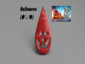 halloween earrings 'scaryface v2' earring pendant pendants pumpkin idealab 3d print model - Mito3D