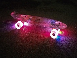 diy - wifi controlled rgb illuminated skateboard arduino esp8266 led holder light strip outside wemos d1 mini 3d print model - Mito3D
