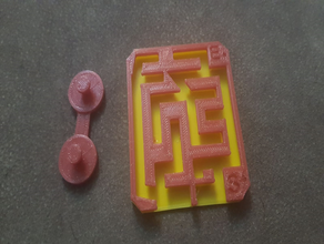 fast unmöglich, Schiebe-Labyrinth puzzle Rätsel Labyrinth slider klein - Spielzeug 3d print model - Mito3D