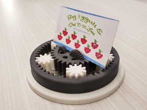 planetary gear business card holder office 3d printing desk toy diy gears gearbox student project 3d print model - Mito3D