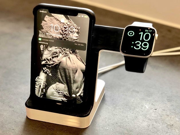 apple watch y el iphone estación de carga teléfono móvil dock pie muelle del soporte cuna iwatch 3D print model - Mito3D