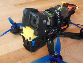 gopro hero 8 negro drone fpv monte de la cámara el montaje goprohero8 marciano 215mm 3d print model - Mito3D