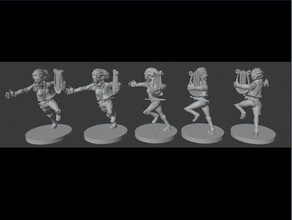 elf half female bard 3d printing 3dprintable dnd miniature dungeons dragons lyre tabletop 3d print model - Mito3D