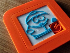slide puzzle cartman puzzles southpark toy 3d print model - Mito3D