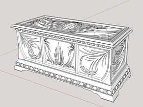 antique style carved wood chest box containers storage treasure 3d print model - Mito3D