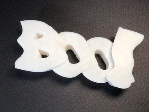 boo ville 4 decor halloween decoration holiday words 3d print model - Mito3D