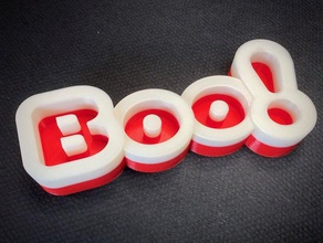 boo ville 6 decor halloween decoration holiday words 3d print model - Mito3D