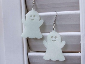 cute halloween ghost earring earrings 3d print model - Mito3D