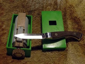 vintage wet stone sharpener 1 4 scale improved knife sharpening oil portable jig tool 3d print model - Mito3D