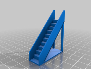 ho escala de 9 pés escada reta 3d print model - Mito3D