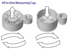 all one measuring cup 3d print model - Mito3D