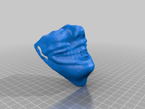 smoothed clown half mask 3d print model - Mito3D