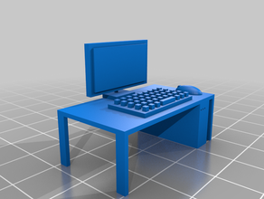 ordinateur w bureau accessoires informatiques miniature 3d print model - Mito3D