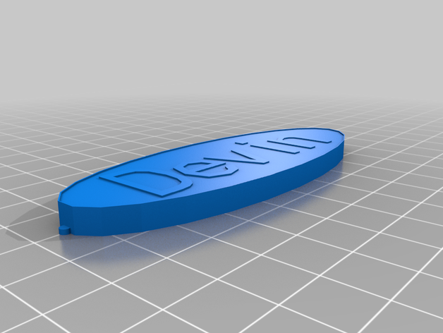 devin oval emblem kundengebundene 3D print model - Mito3D