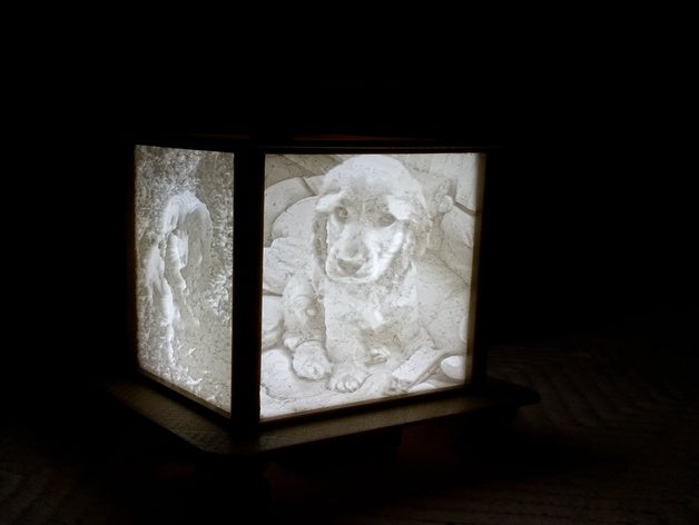 lithophane lampe cocker spaniel hund Lampe einfach 3D print model - Mito3D