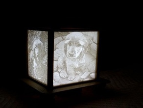 lithophane lampe cocker spaniel hund Lampe einfach 3d print model - Mito3D