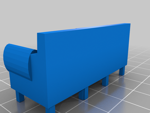 couch miniature 3d print model - Mito3D