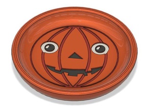 coaster pumpkin single version coster cup mat halloween 3d print model - Mito3D