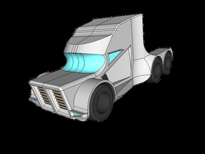 cyberpunk caminhão semi protótipo 3d imprimíveis elétrica gaslands porco ratrod restomod steampunk tesla de brinquedo 3d print model - Mito3D