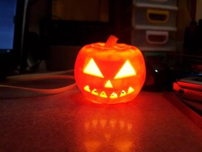 halloween pumpkin candel attiny13 arduino attiny candelabra jack lantern led ledcandel light night 3d print model - Mito3D