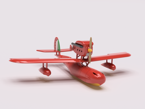 porco rosso savoia s21 aircraft airplane anime aviation ghibli model pilot plane seaplane studio 3d print model - Mito3D
