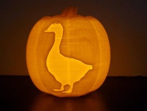 untitled goose pumpkin halloween decoration prop scary tealight candle holder game 3d print model - Mito3D