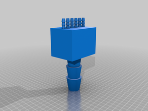 doubleprinthalf 6outlets Schlauch barb-adapter vielfältig kundengebundene 3d print model - Mito3D