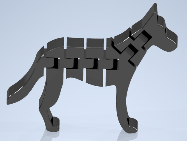 flexi cane pastore tedesco flessibile 3D print model - Mito3D