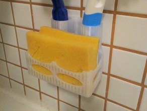sponge brush holder kitchen sink wall mount 3d print model - Mito3D