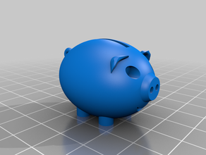 penny piggy bank pig piggybank 3d print model - Mito3D