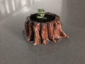 stump planter garden 3d print model - Mito3D
