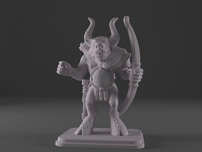 battle masters - beastmen archer 2 chaos army 28mm dungeons dragons heroquest miniature tabletop warhammer 3d print model - Mito3D