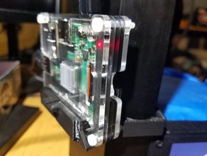 mini delta mount raspberry pi 3 a+ inside pibow coup case mpmd plus 3d print model - Mito3D