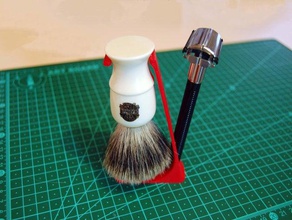 razor & brush stand functional holder shaving 3d print model - Mito3D