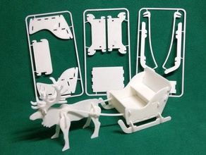 trenó de natal cartão kit impressão 3d 3d print model - Mito3D