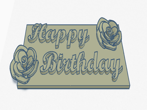 simple birthday card happy 3d print model - Mito3D