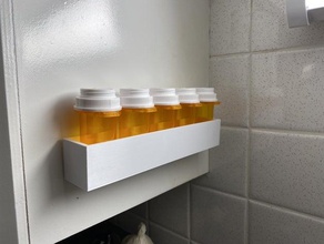 medicina del vassoio di shelf - 5 bottiglia la medicinebox 3d print model - Mito3D